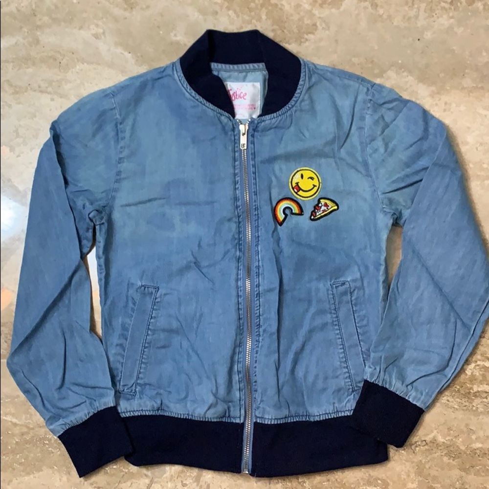 Justice Girls Denim Look Retro Jacket